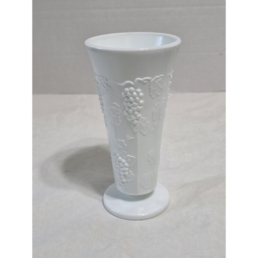 Vintage Indiana Milk Glass Vase 7 3/4" x 3 3/4"